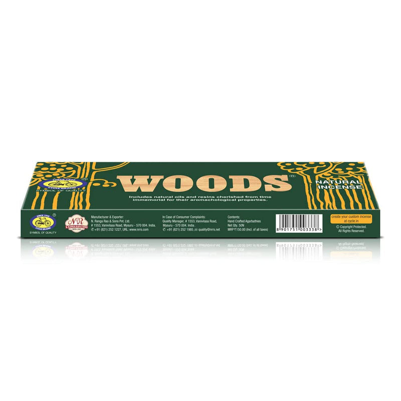 Cycle Pure Woods Natural Agarbatti with Woody, Sandal-Amber Fragrance - Pack of 1 (Total 40 Sticks)