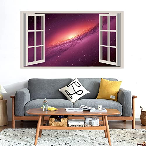 GADGETS WRAP Printed Wall Decal Sticker Fake Window Style Decal (90cm x 50cm) - SciFi Planet Circle