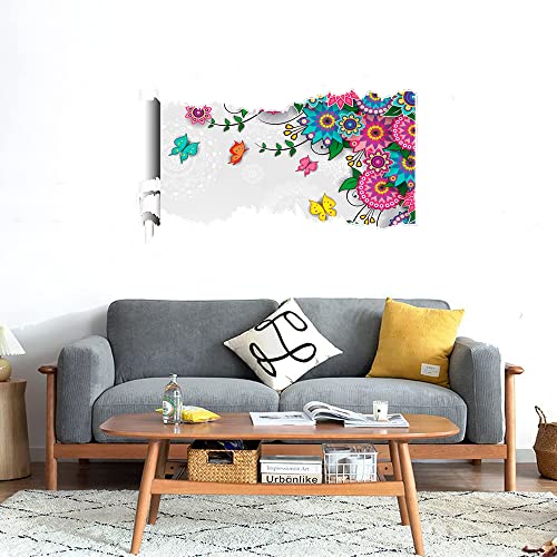 GADGETS WRAP Printed Wall Decal Sticker Scratched Paper Style Wall Decal (90cm x 50cm) - Painting Butterfly