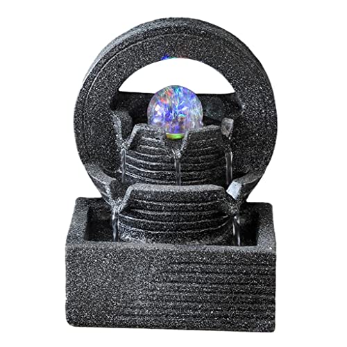 CALANDIS Orb Tabletop Water Fountain Waterfalls W/Led Light Round Background