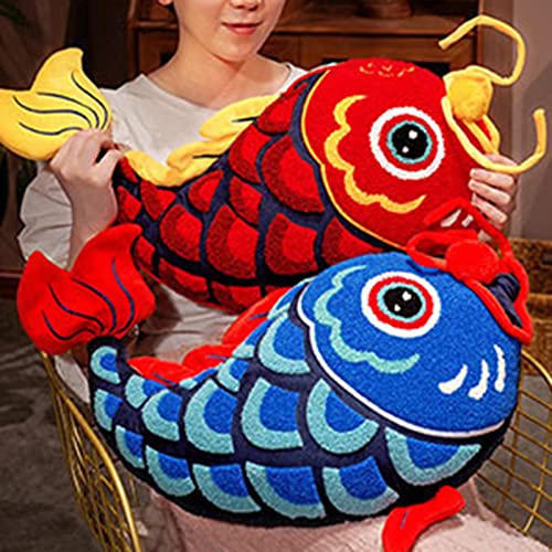 CALANDIS® Chinese Style Pillow Bedroom Living Room Comfortable Handmade Chair Blue Fish | 1 Chinese Style Pillow