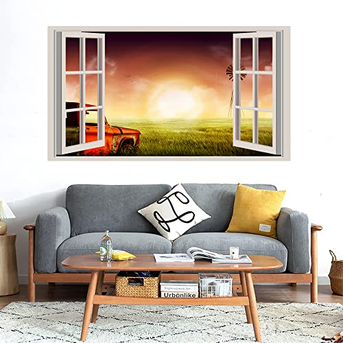 GADGETS WRAP Printed Wall Decal Sticker Fake Window Style Decal (90cm x 50cm) - Sunset (4)