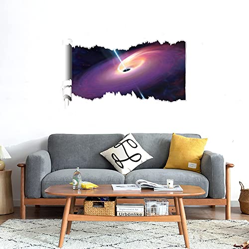 GADGETS WRAP Printed Wall Decal Sticker Scratched Paper Style Wall Decal (90cm x 50cm) - SciFi Black HoleRay