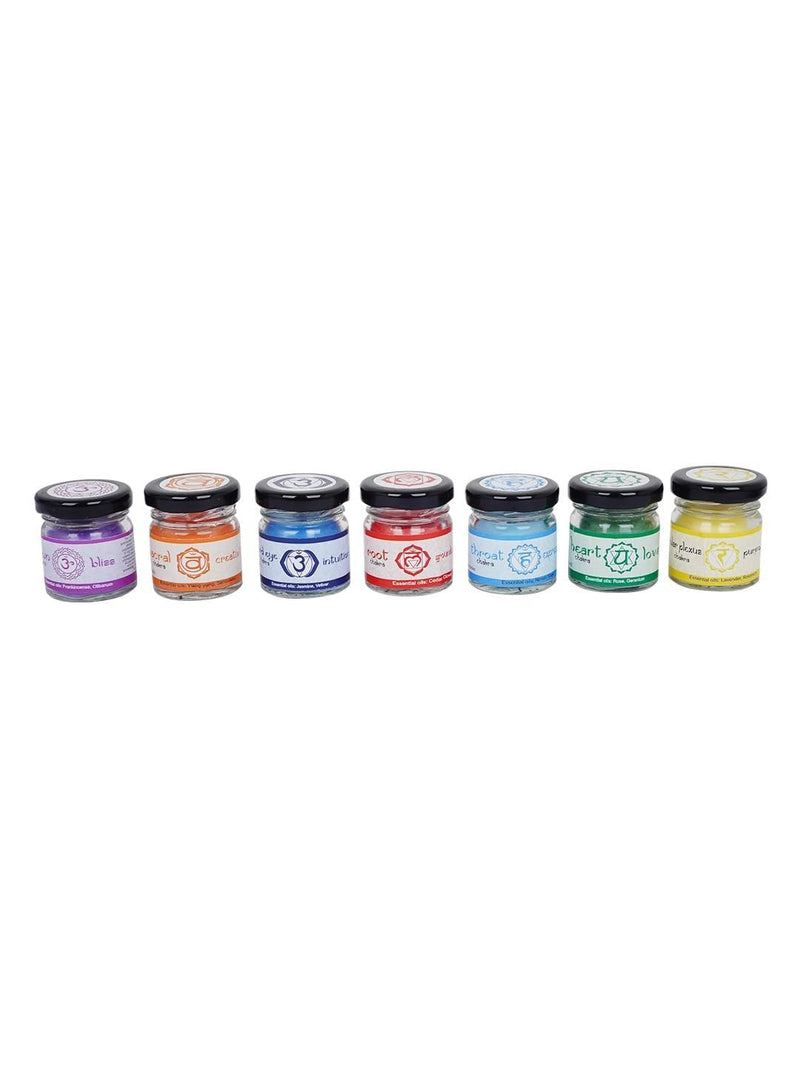 The Decor Affair Set of 7 Scented Candles, Expertly Infused with Reiki Energy for Profound Healing, Mindful Meditation, and Relaxing Spa Moments.