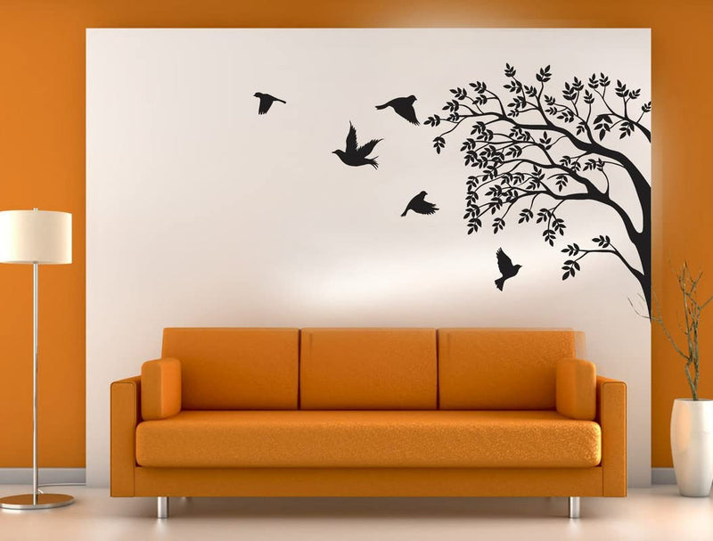 Decoreative Black Tree and Pigeon Wall Sticker