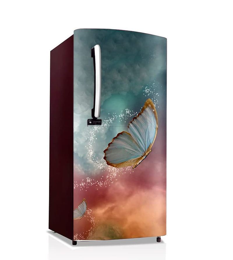 Creative Print Solution 3D Butterfly Design Sticker for Fridge /almirah /Table /Kitchen /Single Door Size 24x49 inch(Vinyl)