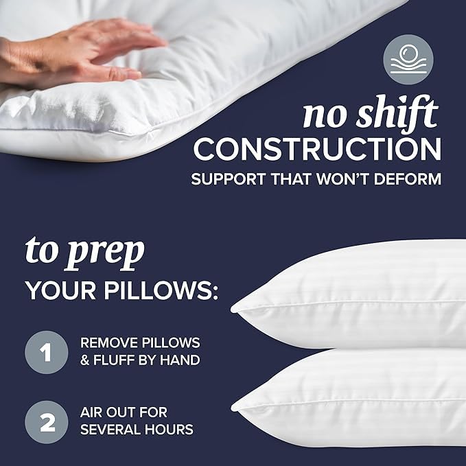 Beckham Hotel Collection Bed Pillows Standard Size Set of 4 - Down Alternative Bedding Pillow for Sleeping| (27x17 Inches)