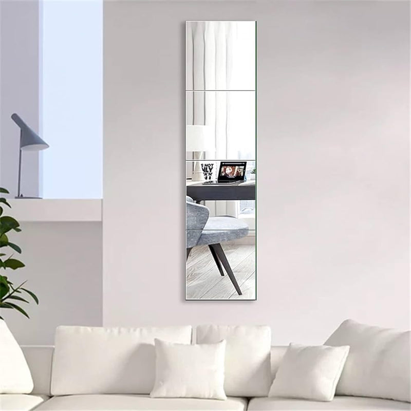 windowera Long Shape Mirror Easy Stick, Pack of 4 Size 10" inch x 48" inch