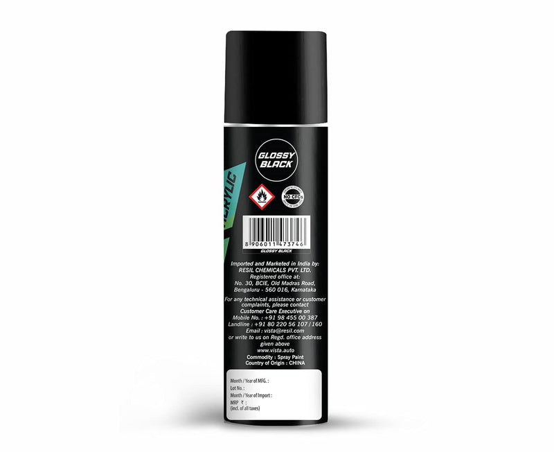 RESIL VISTA Spray Paint Black Glossy 400 ml