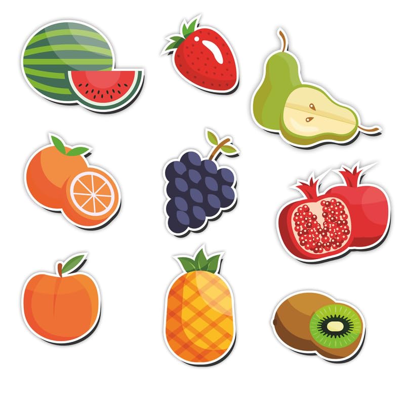 SAF Fruits Theme MDF Wooden Set of 9 Fridge and Door Magnets |Home Decor Item | Kitchen Decor Item |FM-9p-15