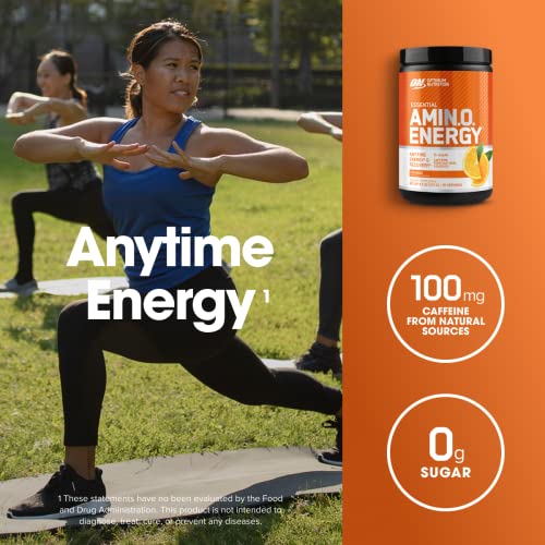 Optimum Nutrition (ON) Amino Energy - Pre Workout with Green Tea Extract, BCAA, Amino Acids, Green Coffee Extract, Energy Powder - Orange Cooler, 30 Servings