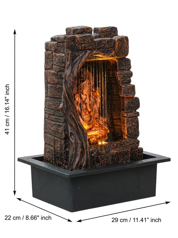 Firstly Polyfiber Water Fountain (5 ft, Brown & Gold)