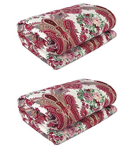 SK STORE Reversible Single Bed AC Blanket Dohar Combo Set of 2 Pc (Polycotton, Multicolor) (Multi 9, Single Bed)