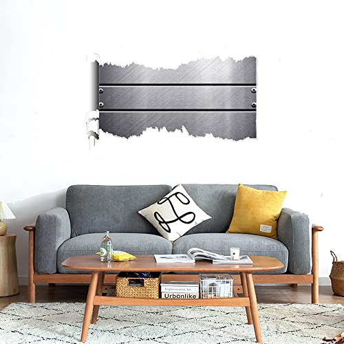 GADGETS WRAP Printed Wall Decal Sticker Scratched Paper Style Wall Decal (90cm x 50cm) - Metal Pattern