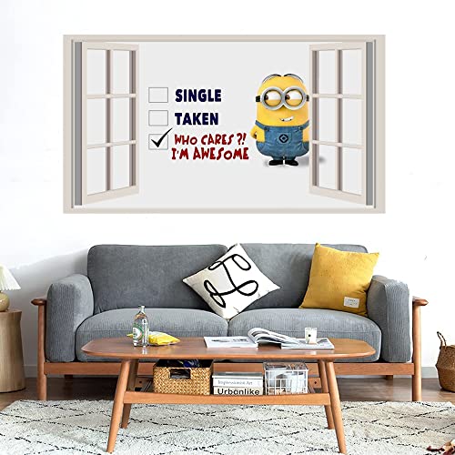 GADGETS WRAP Printed Wall Decal Sticker Fake Window Style Decal (90cm x 50cm) - who Cares