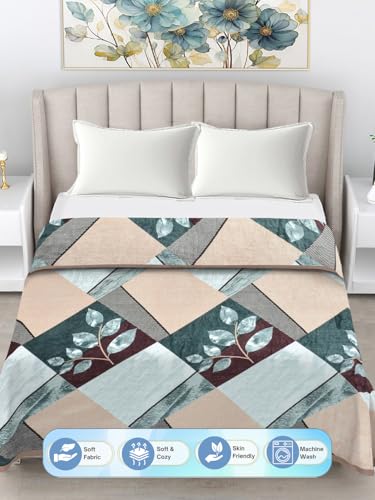 FABINALIV Multicolor Geometric 230 GSM Ultra Soft Double Bed AC Blanket (FLBK-1005-Multi)