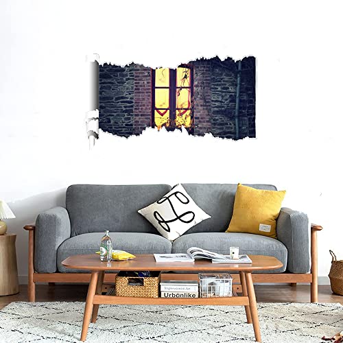 GADGETS WRAP Printed Wall Decal Sticker Scratched Paper Style Wall Decal (90cm x 50cm) - Window 3