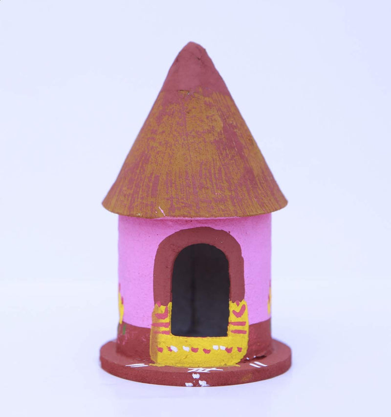 Andhra Hand Crafts Kondapalli Wood Kondapalli Hut, Standard, Multicolour