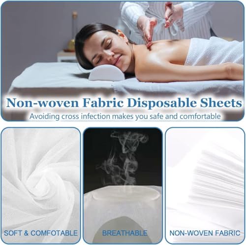 STORE77® Disposable Bedsheets Hospital Parlour Traveling, Clinic, Spa & Salon, and Hotel White Disposable Bedsheet/Massage Sheet for Hospital, Single Bed Sheets Use and Throw Size 31.5" X 80" Pcs 20