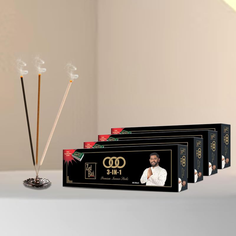 Zed Black 3 in 1 Monthly Pack Incense Sticks - Aroma Sticks (Pack of 3)