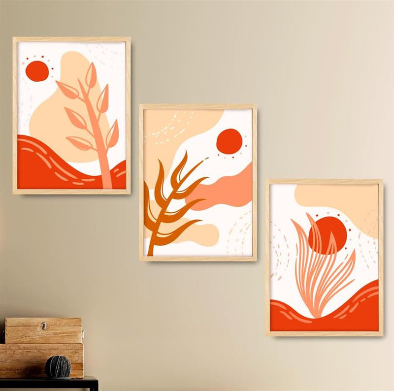 SAF paintings Set of 3 Modern Art White Frame painting for Wall Decoration OL-B272M3