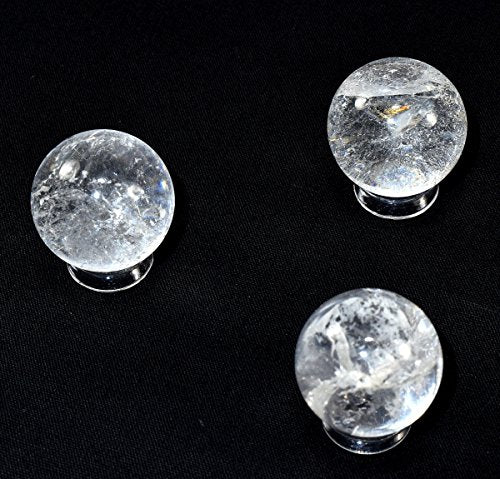 24mm Rainbow Clear Quartz Sphere Polished Natural Gemstone Sparkling Crystal Mineral Ball - China (1PC)