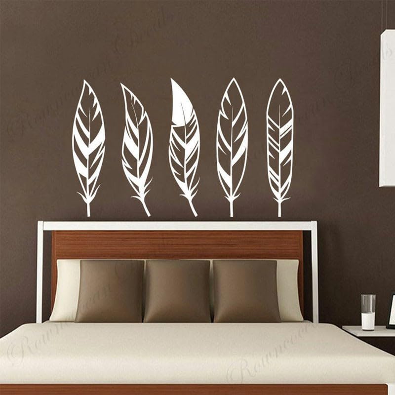 GADGETS WRAP Vinyl Set of 5 Tribal Feathers Wall Sticker Vinyl