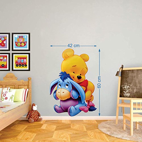 Pooh with Eeyore Self Adhesive VinylWaterproof Decorative Wall Stickers for Hall, Bedroom, Kitchen and Furniture