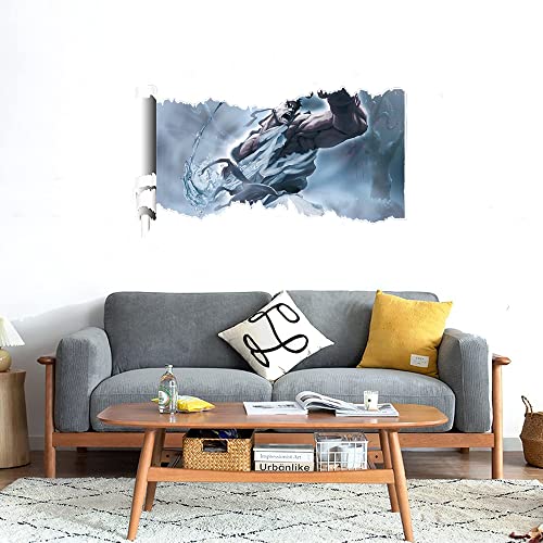 GADGETS WRAP Printed Wall Decal Sticker Scratched Paper Style Wall Decal (90cm x 50cm) - Street Fighter ryu