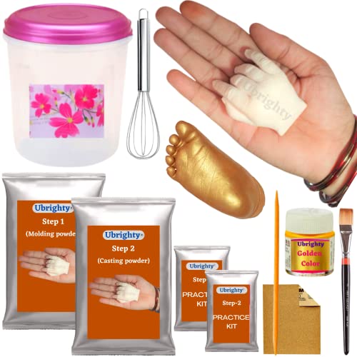 Ubrighty 3D Casting Kit for Baby, Hand Print and Foot Print, Printing kit, Molding Clay, Moulding Powder for Hand and Foot Casting, (Baby Casting KIT)