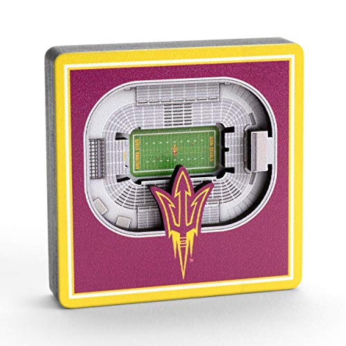 YouTheFan NCAA Arizona State Sun Devils - Sun Devil Stadium 3D StadiumView Magnet3D StadiumView Magnet, Team Colors, Small (8495360)