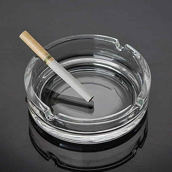BOTIST GLASS ROUND ASH TRAY 101MM.