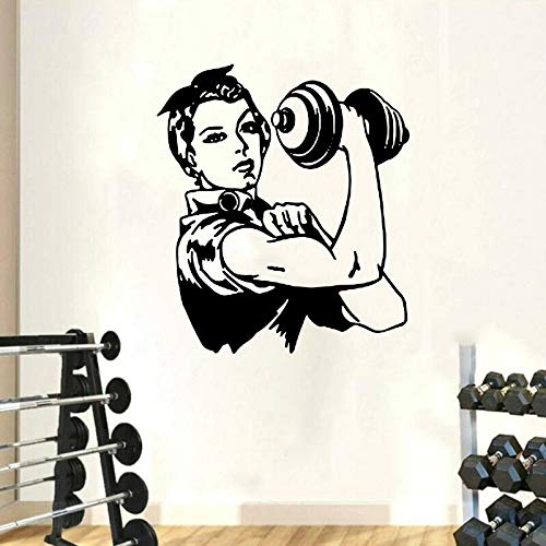 GADGETS WRAP Vinyl Decal Sticker Retro Woman Girl Lifting Weights (Item Finish Size : 65cm x 56cm)