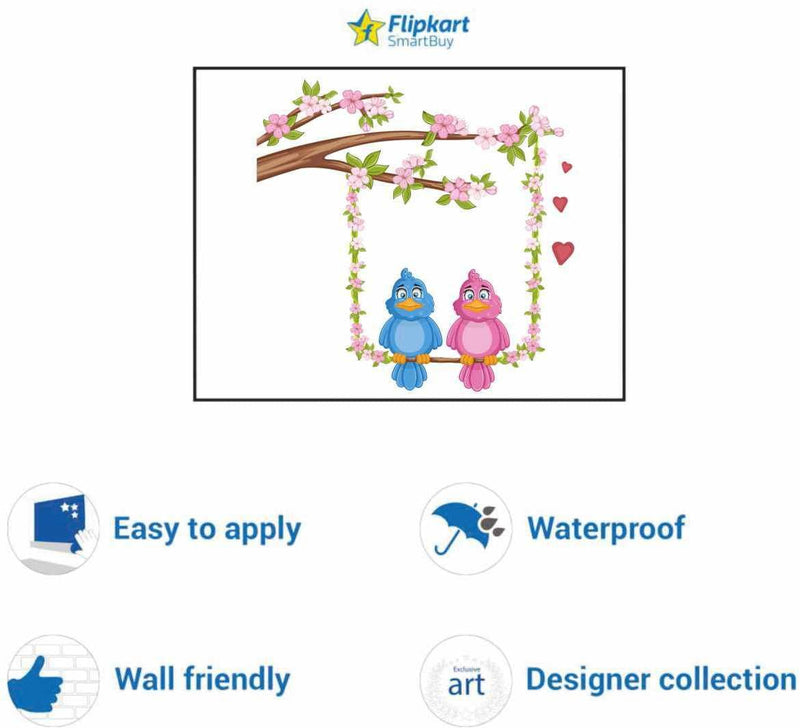 Wall Decals ' Pink Flower Tree & Birds Love ' Wall Stickers