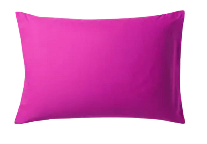 ATOOTFUSION Medium Hard Cotton Bed Pillow for Perfect Neck Support (16" x 26") Pink Pack of 01