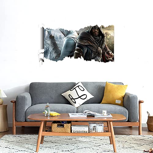 GADGETS WRAP Printed Wall Decal Sticker Scratched Paper Style Wall Decal (90cm x 50cm) - Two Assassin