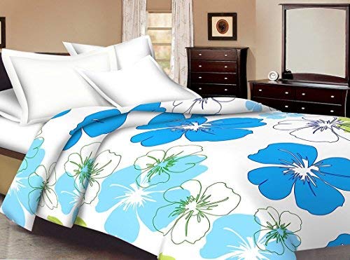 Welfic Blue Flower Design Kids Single Bed Reversible AC Dohar/Blanket (Set of 1)