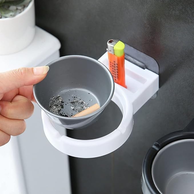 MAMADEV ENTERPRISE Hanging Cigarette Storage Rack Bathroom Wall Stainless Steel Ashtray Toilet Storage Cup Cigarette Tool Box