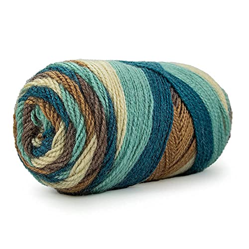 Ganga Spectrum Yarn Supersoft Knitting Wool Ball, Brown Cream Colour Ball (200 Grams). Suitable for Craft, Babywear Blankets, Ponchos mufflers, caps, Thick mota Needle Crochet Hook Thread;