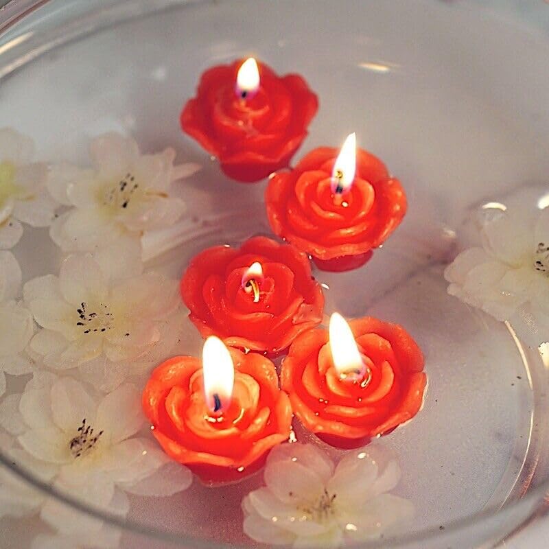 Weddings Parties and Gift 12 RED Mini Roses Floating Candles Party Wedding Centerpieces Supplies vngift6526