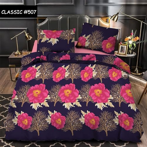 Queen Size 3D Printed BEDSHEET(90 * 90) with Pillow Cover(18 * 28)