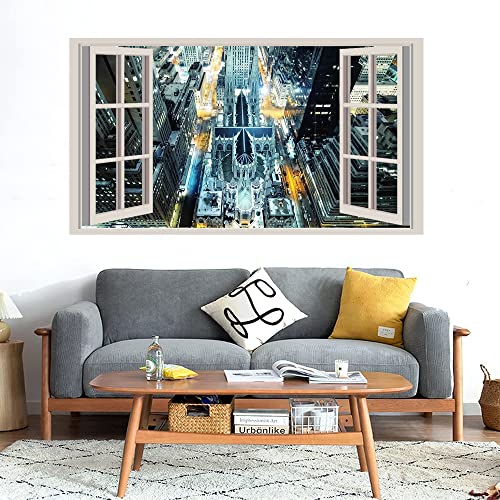 GADGETS WRAP Printed Wall Decal Sticker Fake Window Style Decal (90cm x 50cm) - st Patricks Cathedral New York