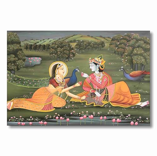 SAF paintings Radha krishna Painting | Radha krishna paintings for living room | Radha krishna painting for wall decoration | Radha krishna painting canvas 24 inch x 36 inch SANF-CR39