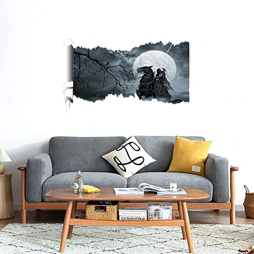 GADGETS WRAP Printed Wall Decal Sticker Scratched Paper Style Wall Decal (90cm x 50cm) - Grim Reaper