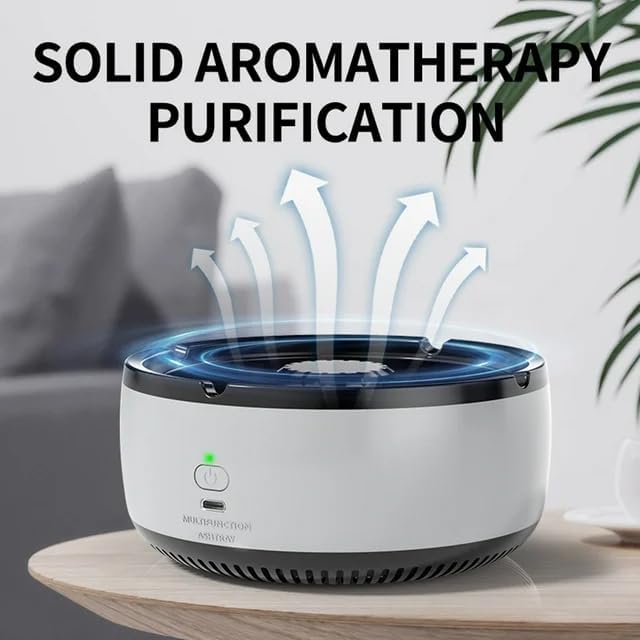 Homely Haven 2-in-1 Smart Electric Ashtray & Air Purifier | USB Chargeable Smokeless Ashtray | Soot Free Indoor Outdoor Smoke Removal Ashtray | Cigarettes Tray in Home Car Office (Multicolour 1-Pcs)