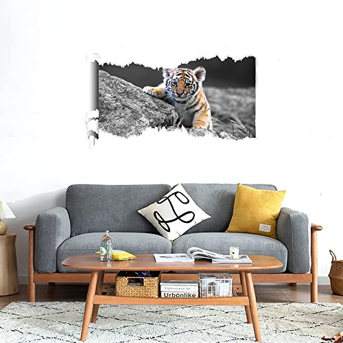 GADGETS WRAP Printed Wall Decal Sticker Scratched Paper Style Wall Decal (90cm x 50cm) - Tiger