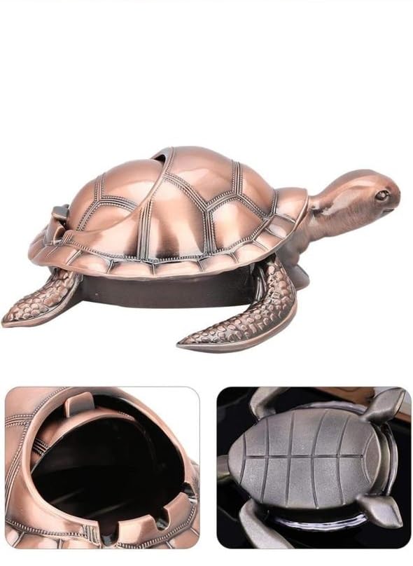 Shyam DMR Shyam DMR Windproof Turtle Ashtray with Lid Portable for Smokers Decorative Showpiece