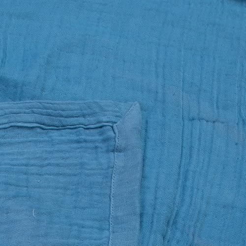 KHUSHI HANDICRAFT Cotton Gauze Throw 100% Cotton Throw 50 x 70 Inches Decorative Throw Cotton Lightweight Decorative Gauze Throw Blanket (Sky Blue, 50x79 Inches)