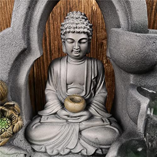 ATORSE® Zen Fountain Buddha Desktop Waterfall Ornament Yoga Figurine Us Plug Statue