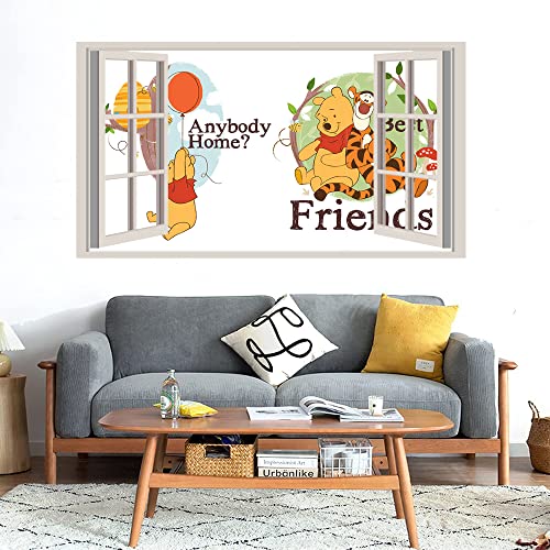 GADGETS WRAP Printed Wall Decal Sticker Fake Window Style Decal (90cm x 50cm) - Winnie The Pooh Style Guide Disney PeT